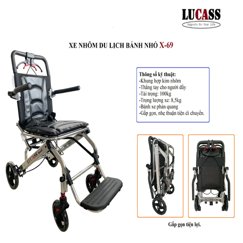  Xe lăn du lịch bánh nhỏ Lucass X-69( đi được máy bay)